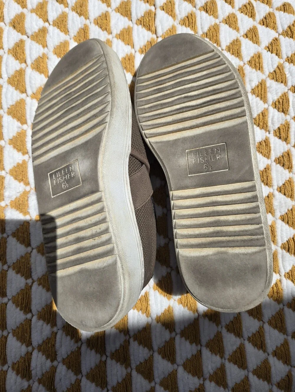 Eileen Fisher Brown Mesh Slip-On Loafers - Picture 5 of 6
